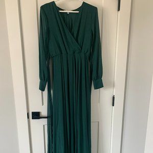 Baltic born Lydia Maxi dress Hunter green, modest